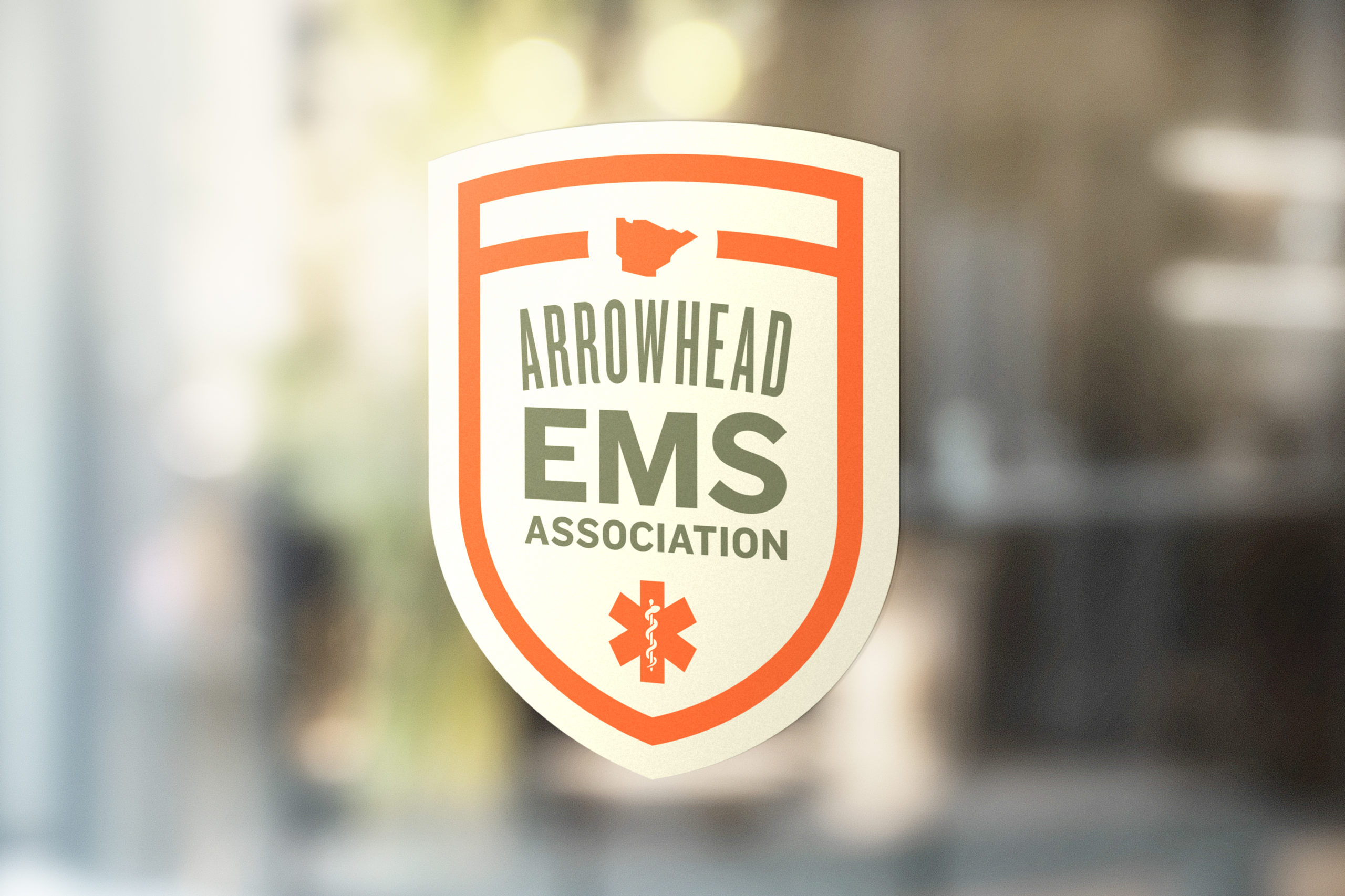 arrowhead ems logo on window